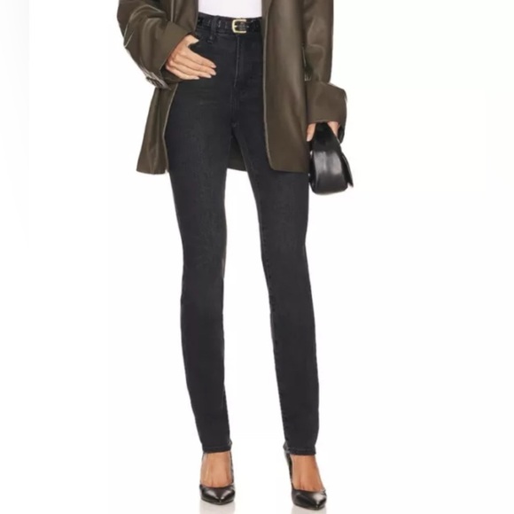 Good American Denim - Good American Good Classic Jeans 10 30 black faded distressed high waist stretch